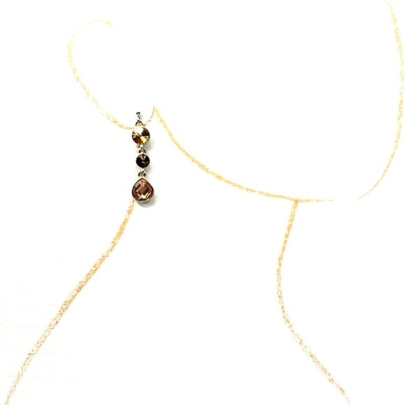 Silver plated post crystal beads drop earring - Picture 5 of 6